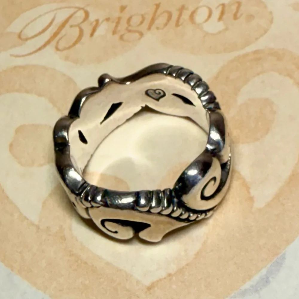 Brighton .925 Silver Swirl Heart Ring - Picture 2 of 4